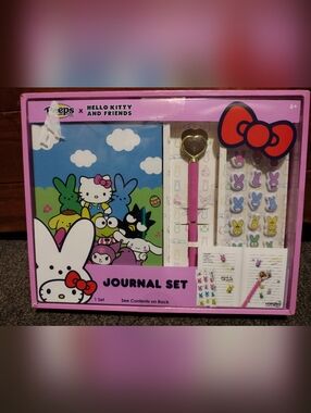 Hello Kitty Pink Journal Set with Heart Pen & Bunny Stickers